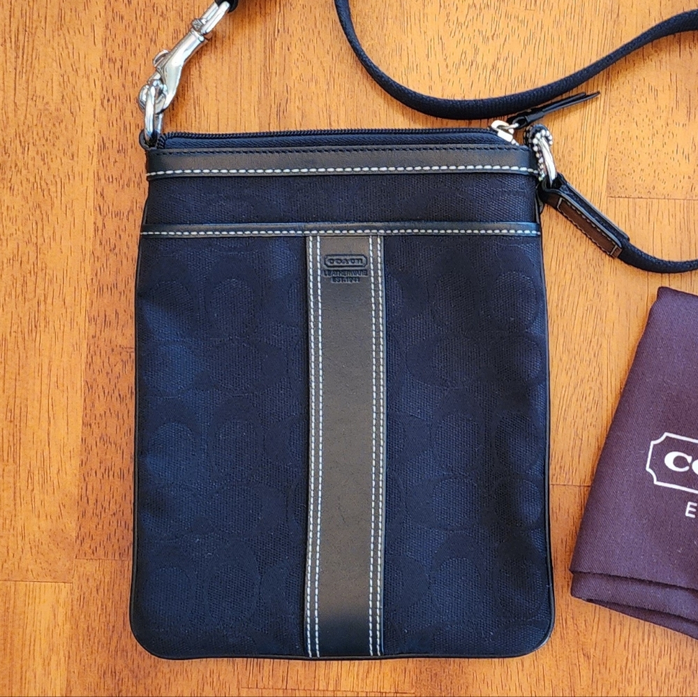 Classic Coach Crossbody Bag & Duster Bag, Coach Signature, Black